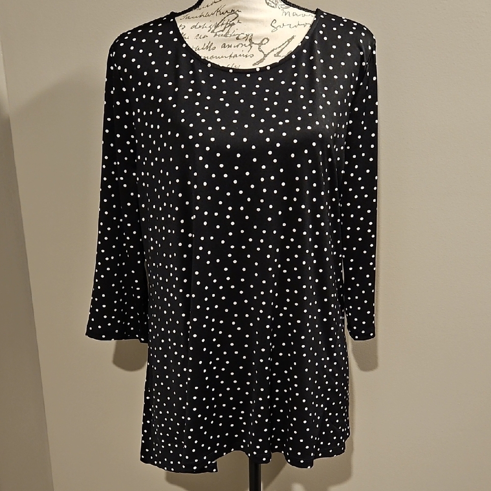 NWT Croft & Barrow Polka Dot Swing Top XL